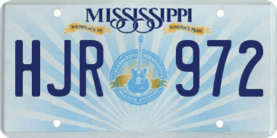 MS license plate HJR972