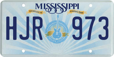 MS license plate HJR973