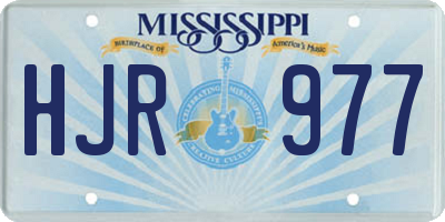 MS license plate HJR977