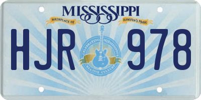 MS license plate HJR978