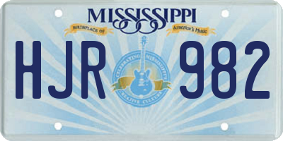 MS license plate HJR982