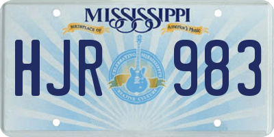 MS license plate HJR983