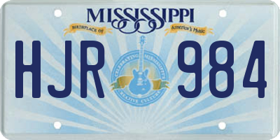 MS license plate HJR984