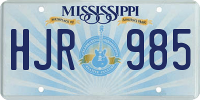 MS license plate HJR985