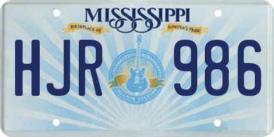 MS license plate HJR986