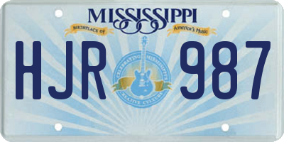 MS license plate HJR987