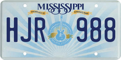 MS license plate HJR988
