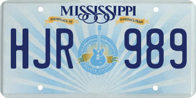 MS license plate HJR989