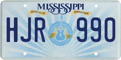 MS license plate HJR990