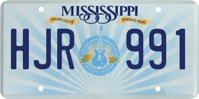 MS license plate HJR991