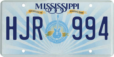 MS license plate HJR994