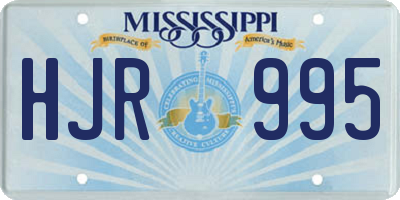MS license plate HJR995