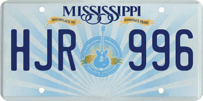 MS license plate HJR996