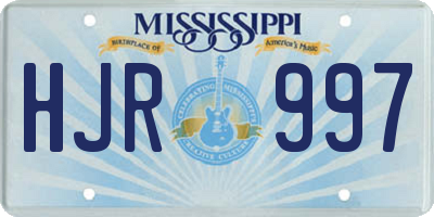 MS license plate HJR997