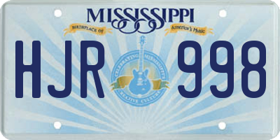 MS license plate HJR998