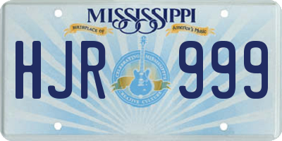 MS license plate HJR999