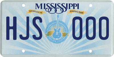 MS license plate HJS000
