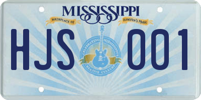 MS license plate HJS001