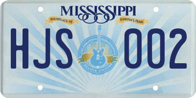 MS license plate HJS002