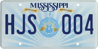 MS license plate HJS004