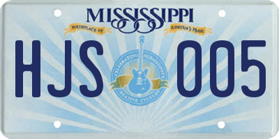 MS license plate HJS005