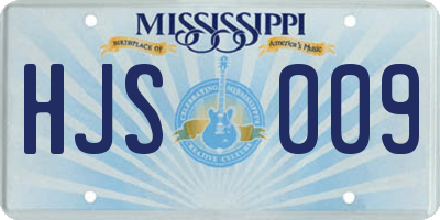 MS license plate HJS009