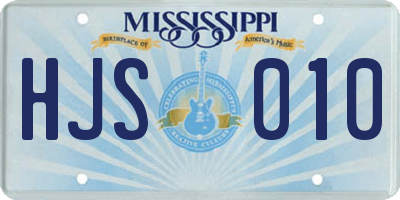 MS license plate HJS010