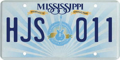 MS license plate HJS011