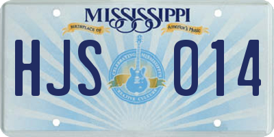 MS license plate HJS014