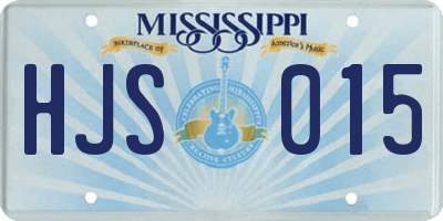MS license plate HJS015