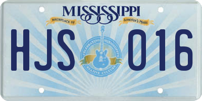 MS license plate HJS016