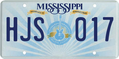 MS license plate HJS017