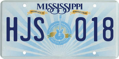 MS license plate HJS018