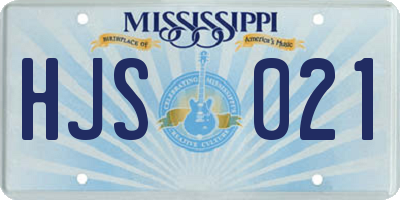 MS license plate HJS021