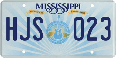 MS license plate HJS023