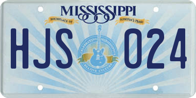 MS license plate HJS024