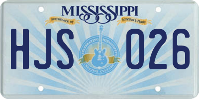 MS license plate HJS026