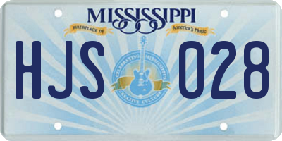 MS license plate HJS028
