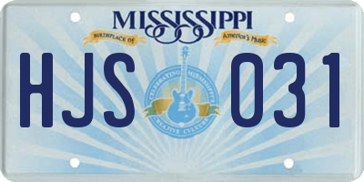 MS license plate HJS031