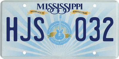 MS license plate HJS032