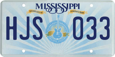 MS license plate HJS033