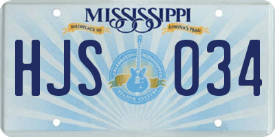 MS license plate HJS034