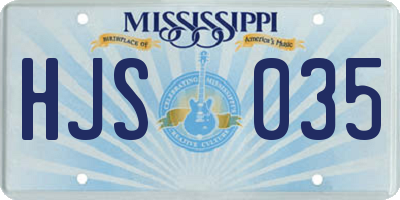 MS license plate HJS035