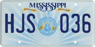 MS license plate HJS036