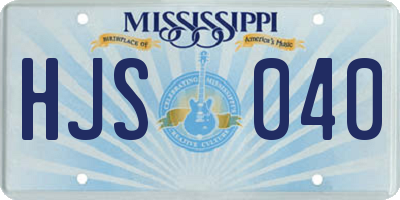 MS license plate HJS040