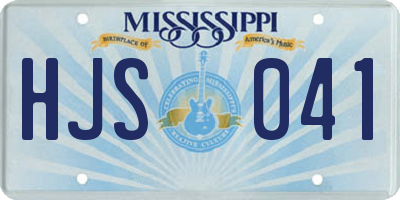 MS license plate HJS041