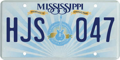 MS license plate HJS047