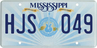 MS license plate HJS049