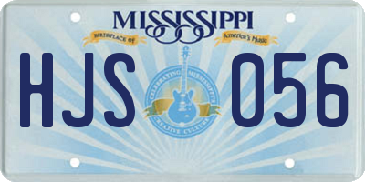 MS license plate HJS056