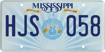 MS license plate HJS058